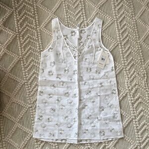 RVCA White Floral Swim Coverup